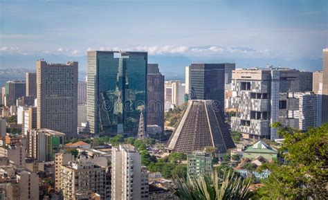 Aerial View Of Downtown Rio De Janeiro Skyline And Metropolitan