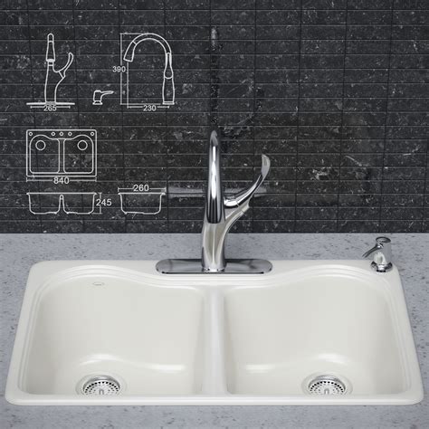 Up to 20% off plumbworld. Kitchen faucet and sink KOHLER 3D | CGTrader