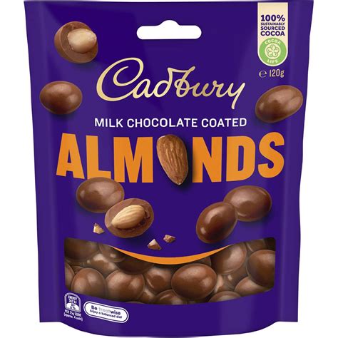 Cadbury Milk Chocolate Coated Almonds 120g Woolworths