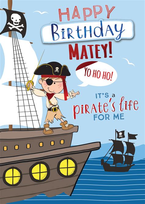 Pirates Life For Me Birthday Greeting Card Cards