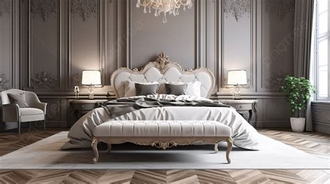 Classic European Bedroom With A Stunning 3d Rendered Bed Background