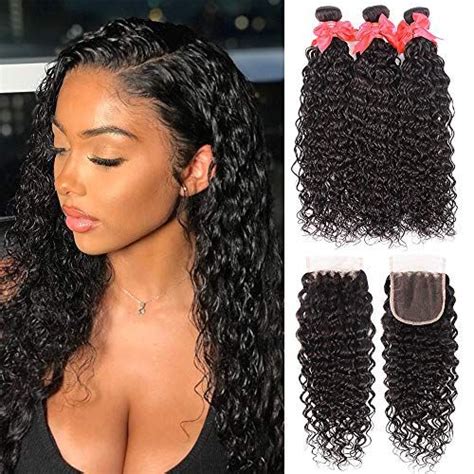 Wet And Wavy Bundles With Closure A Unprocessed Water Wave Hair Bundles
