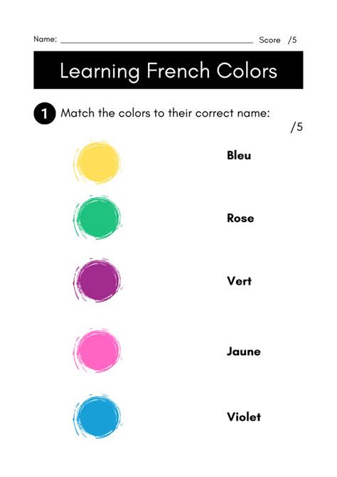 Learning French Colors Free Worksheet Download Help My Kids Are Bored