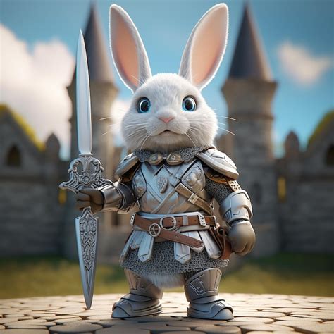Premium Photo | Embark on an Epic Quest with a 3D Cartoon Rabbit
