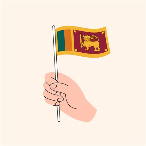 Cartoon Hand Holding Sri Lankan Flag Simple Drawing Flag Of Sri Lanka
