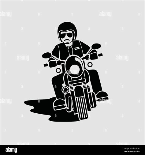 Man Harley Davidson Motorbike Stock Vector Images Alamy