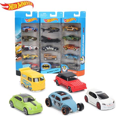 Original 5pcsbox Hotwheels Mini Car Collection Model Toys Hot Wheels 1