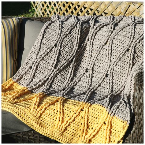 Free Crochet Bulky And Quick Cabled Blanket Mjs Off The Hook Designs