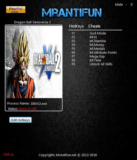 Dragon Ball Xenoverse 2 Trainer 9 V106 Mrantifun Download Cheats
