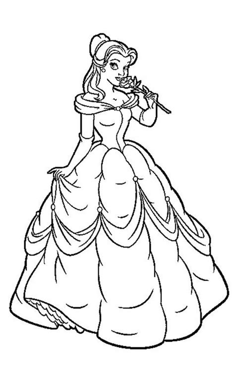 Oriole coloring page unique princess coloring pic awesome home. Princess Belle In Her Beautiful Gown On Disney Princesses ...