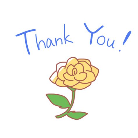 Thank You 」文字と黄色いバラのイラスト かわいいフリー素材が無料のイラストレイン