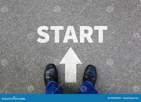 Start Starting Begin Beginning Businessman Business Concept Job Stock