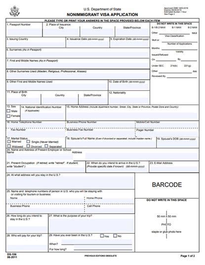 How To Fill Out Non Immigrant Visa Form Ds