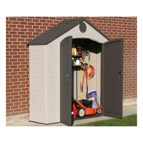 Storage sheds are perfect for keeping your yard and garage stuff organized and storing all of your outdoor storage sheds are key to keeping your yard looking neat and tidy. Lifetime 8x2.5 ft Plastic Storage Shed Kit (6413)