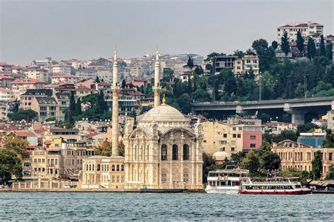 Ortakoy Mosque Infront Of The Istanbul Panorama Free Photo Download