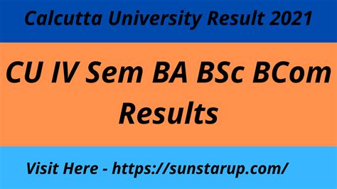 Calcutta University Result 2021 Cu Iv Sem Ba Bsc Bcom Results Sunstarup