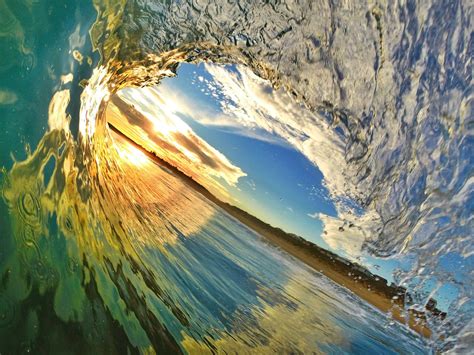 Sunset Barrel Waves Photography Beach Sunset Ocean Waves