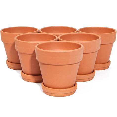 6 Packs 4 Terra Cotta Pots With Saucer Mini Small Terracotta Flower