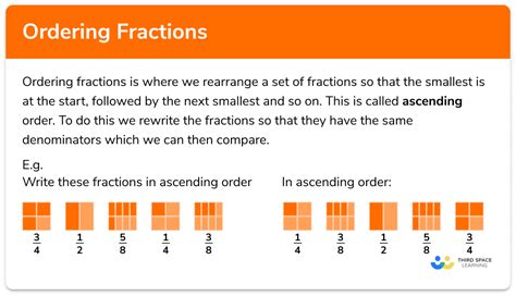 Grade 4 Math Worksheets Ordering Three Fractions K5 Learning Ordering