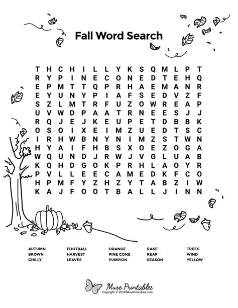 Fall Printable Word Search
