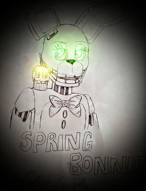 Fnaf Spring Bonnie Drawing By Merrysajertzer On Deviantart