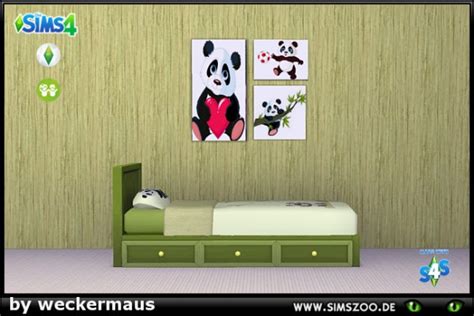 Blackys Sims 4 Zoo Panda Bed By Weckermaus • Sims 4 Downloads