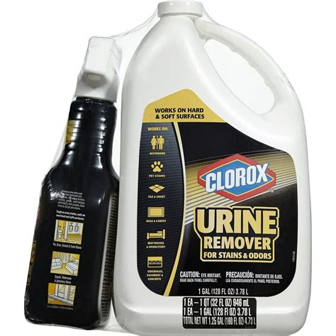 clorox urine remover for stains and odors 32 fl oz spray bottle 1 gal refill