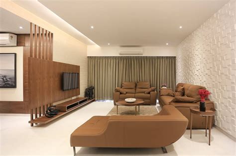 This was newly bought home by the client on loan and building was still under construction. Beautiful 4 BHK sample flat living room | Interior design ...