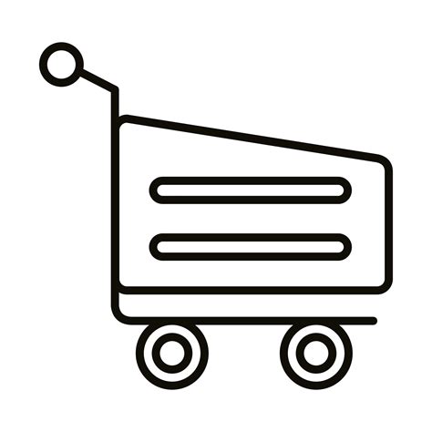 Shopping Cart Trolley With Horizontal Lines Style Line Icon 2483085