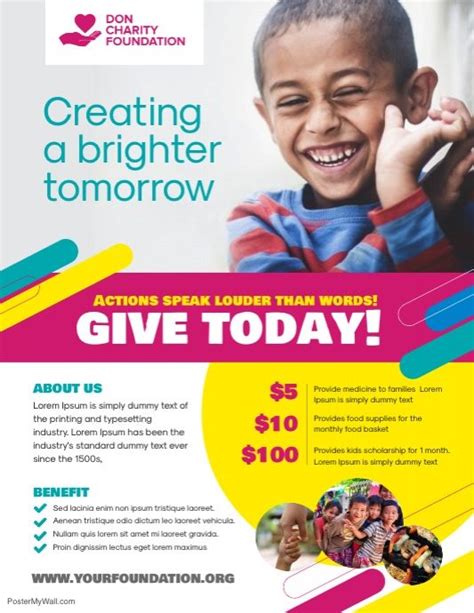 Charity Donation Flyer Poster Template Artofit
