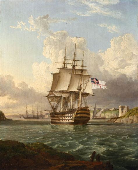 Hms Britannia Leaving A Mediterranean Harbour Ship Paintings Tall