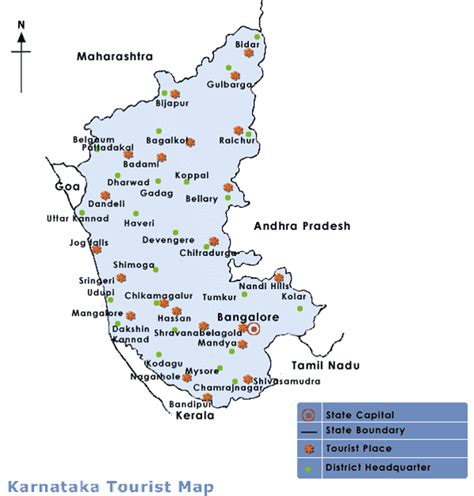 Bangalore is the biggest city, and furthermore the capital of this state. Map Karnataka • Mapsof.net