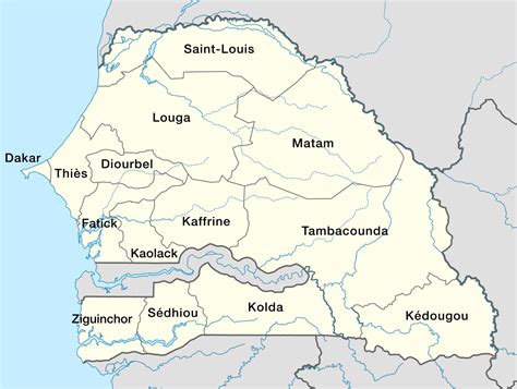 Sénégal Administrative Carte