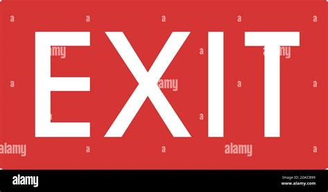 Vector Illustration Of Exit Signage With A Red Background And White