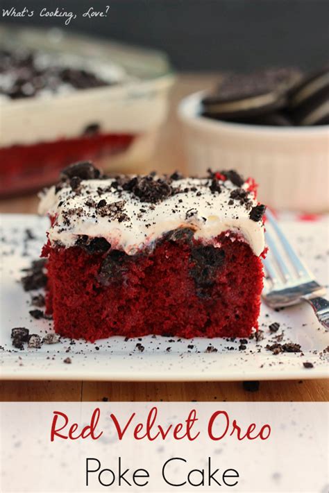Open your can of sweetened condensed milk and pour it all over the cake making sure to pour the most in the holes. Red Velvet Oreo Poke Cake | Recipe (With images) | Oreo ...