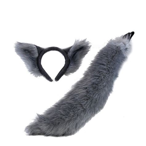 Pawstar Wolf Ear And Mini Tail Set Classic Furry Headband Etsy New Zealand