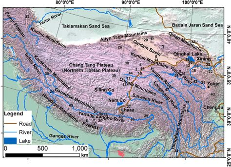 A Map Of The Tibetan Plateau Showing Its Geographical Location And