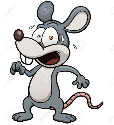 Vector Illustration Of Cartoon Rat Scared Cartoon Rat Mouse