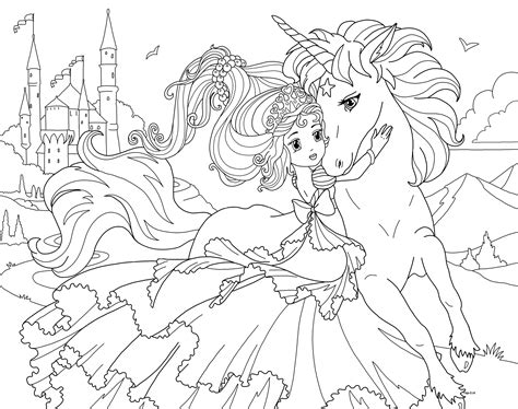 Explore the enchanting world of disney princess. Kleurplaat Unicorn Prinses