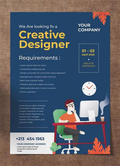 Job Vacancy Flyer Template Psd Vector Eps And Ai Job Poster Graphic