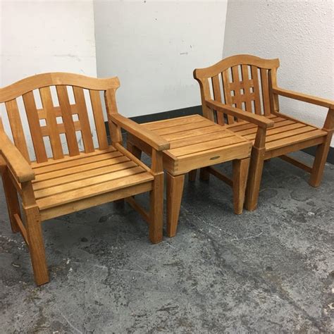 2 out of 5 stars with 1 ratings. Smith & Hawken Teak Lawn Chair & Table Set | Chairish