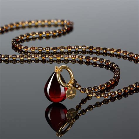 Amber Necklace With Unique Pendant From Cherry Amber Luxury Etsy