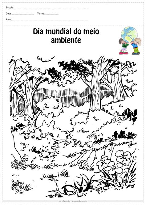 Desenhos Do Meio Ambiente Para Colorir Ler E Aprender