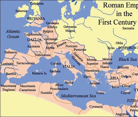Map Of The Roman Empire And Its Provinces First Century A D