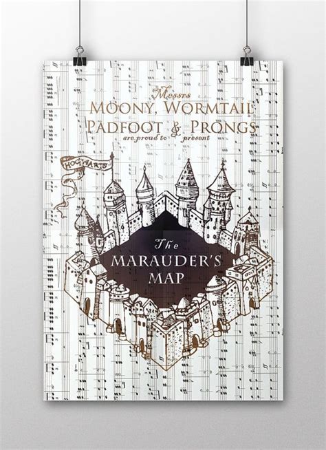Harry Potter S Magical Map Poster Marauder S Map Wall Decor Harry