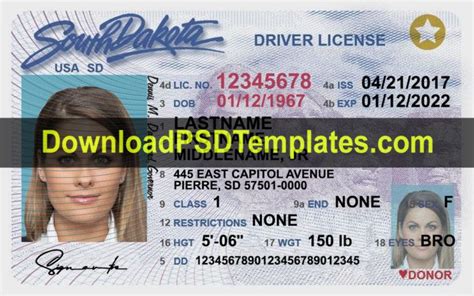 Awesome Free Psd Templates Usa Driver License C Osmic Mockup