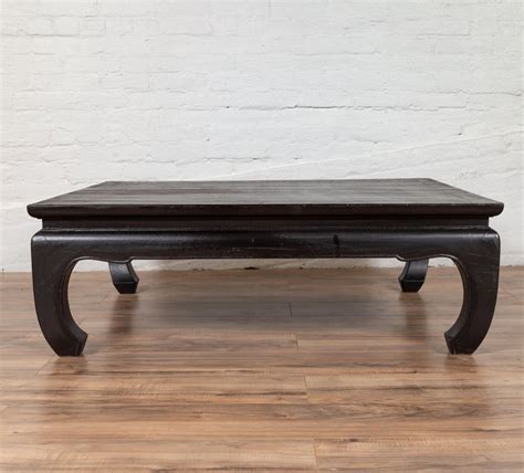 5 out of 5 stars. Thai Teak Vintage Coffee Table with Black Lacquer and Chow ...