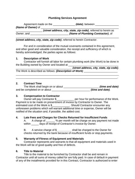 New Construction Plumbing Contract Fill Out And Sign Online Dochub