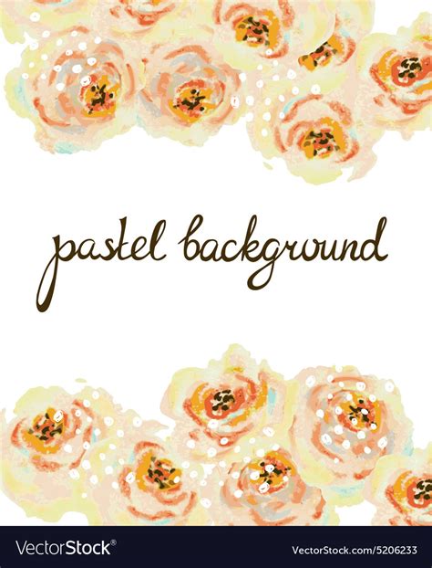 Pastel Floral Background Invitation Card Wedding Vector Image