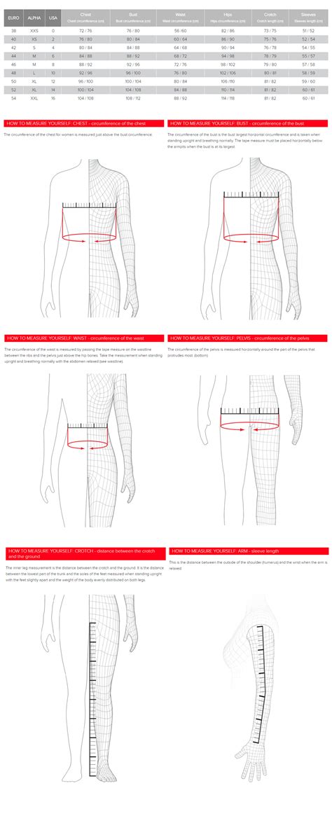 We highly recommend finding a cloth tape measure and taking the time to take these measurements. Size Chart: dainese-womens-apparel | FortNine Canada